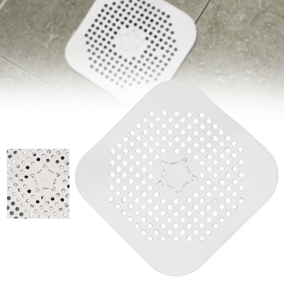 1 Pack Shower Hair Drain Catcher is Hair Stopper for Shower Drain with 4 Suction Cups Easy to Install Hair Catcher Shower Drain Suit for Bathroom Bathtub Kitchen (White)