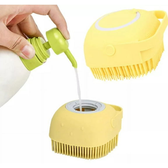 1-Pack Silicone Bath Body Brush with Soap Dispenser – 2-in-1 Gentle Scrubber & Massager for Men & Women, Soft Exfoliating Shower Brush for Daily Body Care TIKA