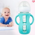 thumbnail image 1 of 1 Pack Silicone Sleeves With Handles For Natural Glass Baby Bottles, Anti Breakage Baby Bottle Holder, Compatible Glass Natural Baby Bottles 8 Oz, 1 of 3