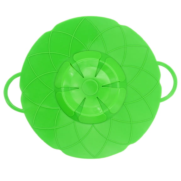 1 Pack Silicone Spill Stopper Lid, 10.2 Inch Boil Over Safeguard, Splatter Guard Cover for Pots and Pans, Food Grade Multi-Functional Kitchen Tool, BPA Free, Microwave & Dishwasher Safe,Green