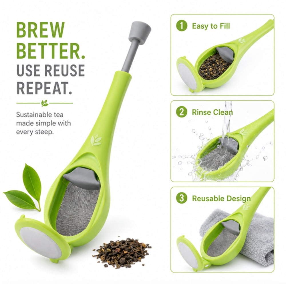 Silicone Tea Infuser Strainer for Loose Leaf Tea and Herbs, Tea Steeper for Cups and Teapots, TIKA