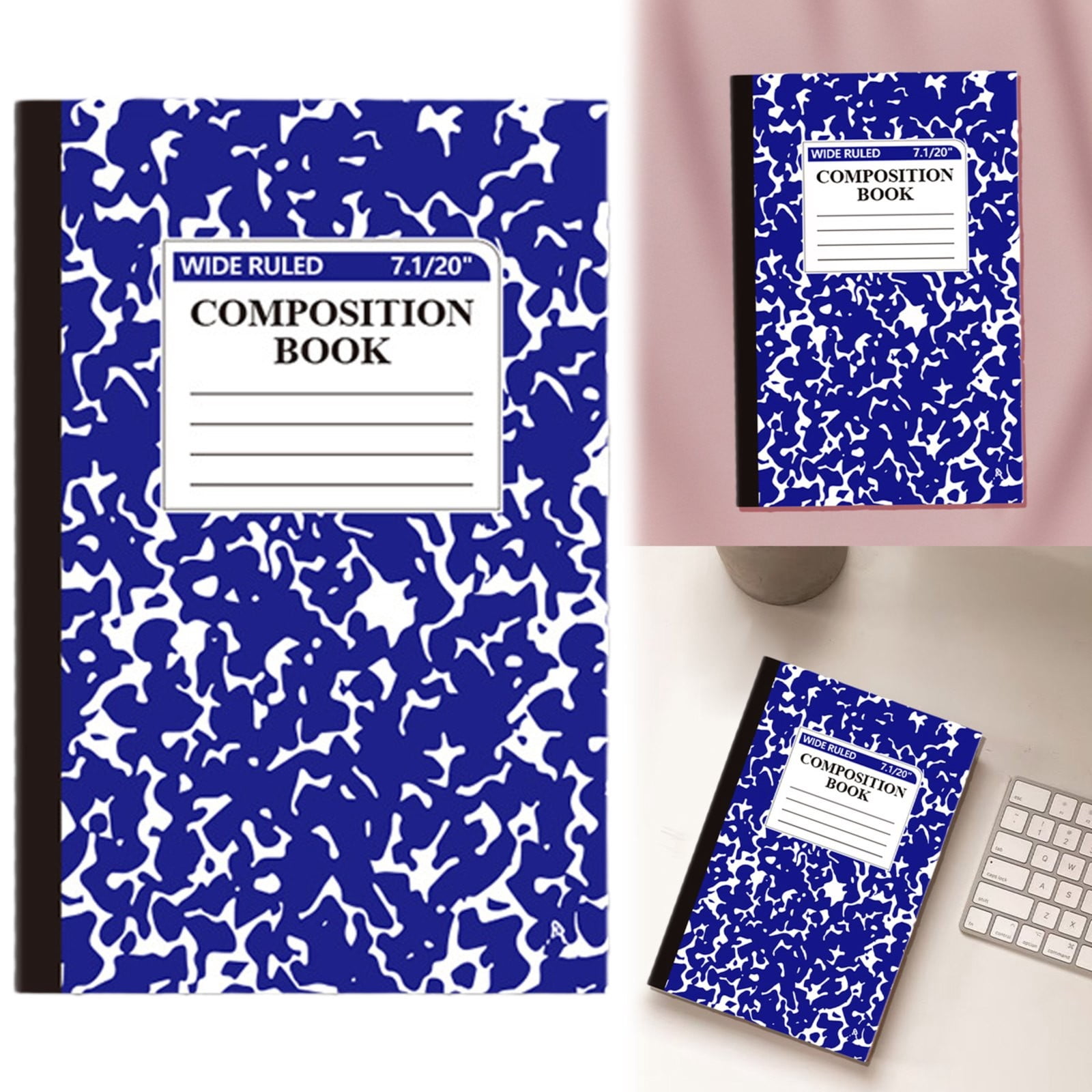 1 Pack Simple Notebook Exquisite Textured Notebook Sewing Notebook A5 Lined Diary Journal Diary Memo Notepad 30sheets 60 Pages for Office (Dark Blue)