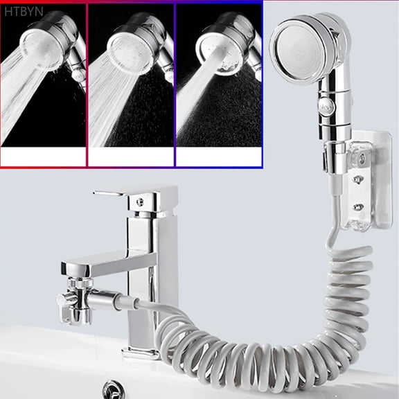 1-Pack Sink Faucet Extension Shower Head - 3-Setting, Water-Saving Handheld, Anti-Splash with Hose for Bathroom/Pet Bathing