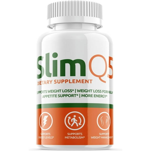 (1 Pack) Slim Q5 - Keto Weight Loss Formula - Energy & Focus Boosting Dietary Supplements for Weight Management & Metabolism - Advanced Fat Burn Raspberry Ketones Pills - 60 Capsules