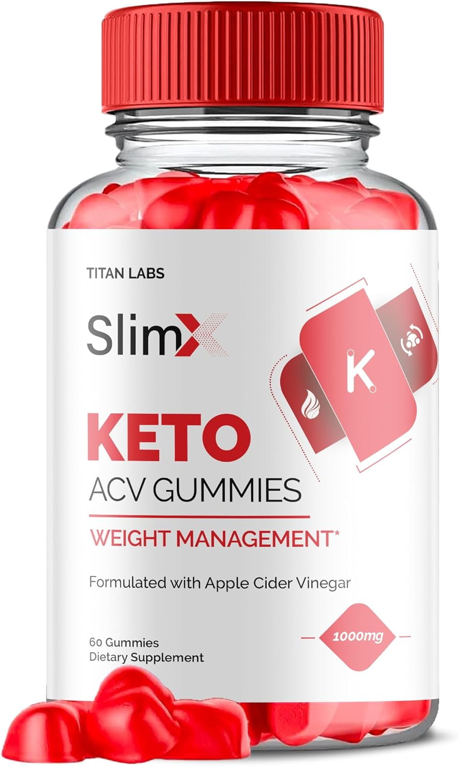 (1 Pack) SlimX Keto ACV Gummies Apple Cider Vinegar Supplement for Weight Loss Energy