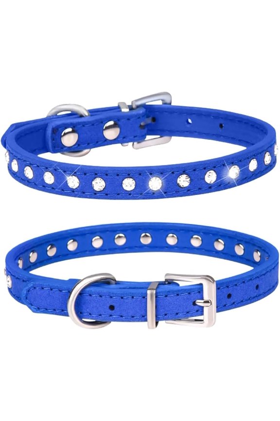 1 Pack Small Dog Collars, Bling Diamond Pretty Crystal Sparkly Rhinestone Glitter Jewel Puppy Collar for XXS Xs Small Medium Pet Girl Cat Female Kitten