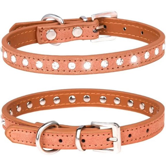 1 Pack Small Dog Collars, Bling Diamond Pretty Crystal Sparkly Rhinestone Glitter Jewel Puppy Collar for XXS Xs Small Medium Pet Girl Cat Female Kitten