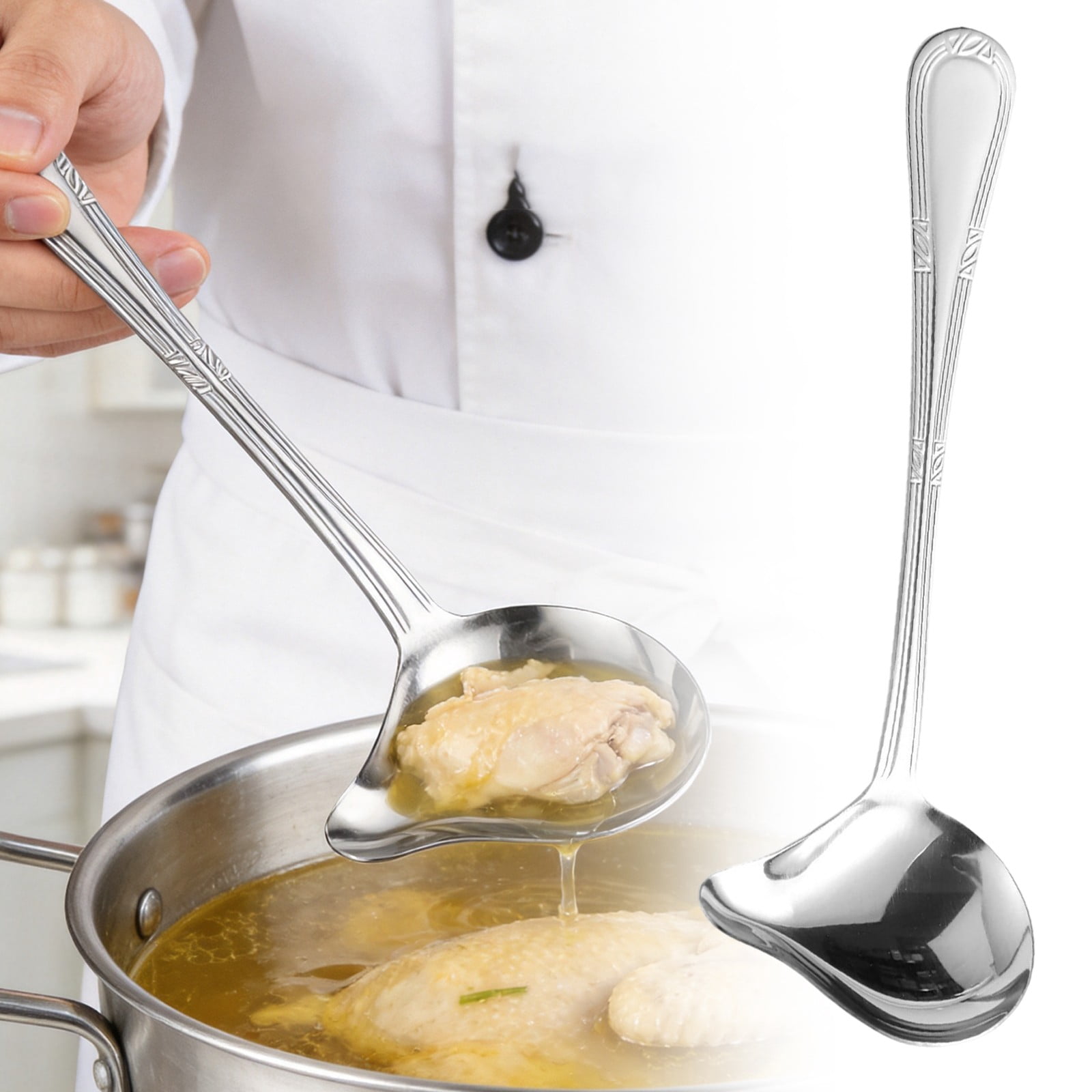 1 Pack Small Drizzle Spoon, Stainless Steel Saucier Spoon with Spout ...