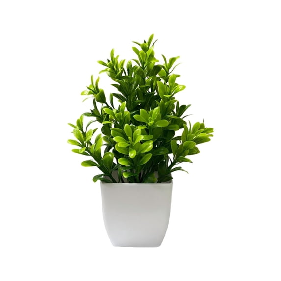 1-Pack Small Fake Potted Plants, Artificial Magnolia Grass Potted Plant, Mini Faux Green Flower Greenery , Decorative Fake Plant for Tabletop, Home, Office and Bathroom Indoor Decoration