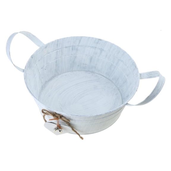 1 Pack Small Galvanized Buckets Oval Metal Pails for , Home Decorations