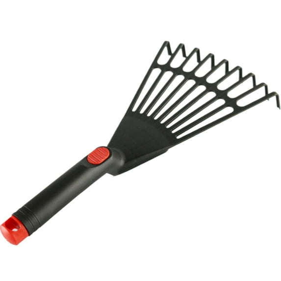 1-Pack Small Hand Rakes - Lightweight Plastic Garden Rakes for Raised Garden Bed,Leaves,Lawns & Tight Spaces,Easy-Grip Ergonomic Handle,Lightweight Leaf Rake,Plastic Rake for Leaves(13.7x7 Inch)