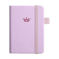1 Pack Small Notebook Pocket Notebook, A6 Mini Leather Hardcover Journal, 3.7" X 5.7", 416 Pages Note Pads, Purple