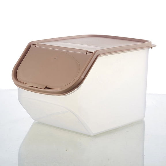 1 Pack Small Rice Storage Container, Airtight Grain Bin, Food-Grade PP Plastic Box with Flip-Top Lid for Flour, Cereal, and Dry Food for Kitchen Pantry, S, Clearance(Coffee)