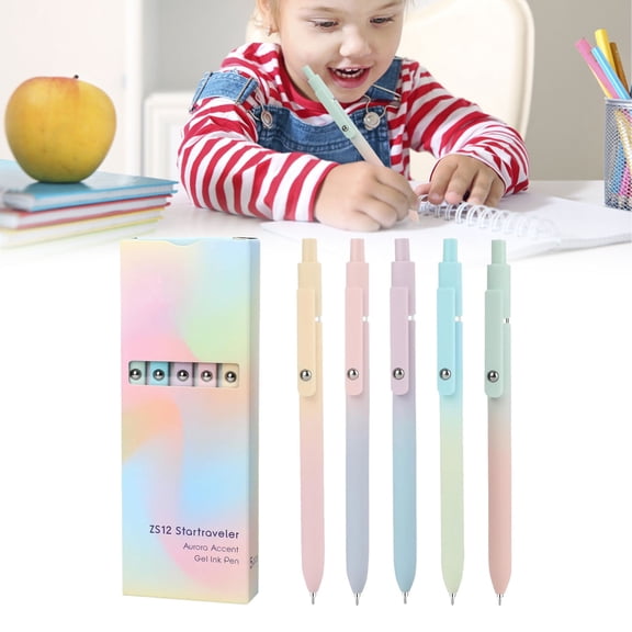 1-Pack Small Round Beads Quick-Drying Retractable Gel Pen with Smooth 0.7Mm Point, Retractable Pen Quick Dry Pen for Officejournaling Planners