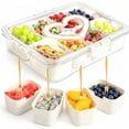 thumbnail image 1 of Snackle Box – 8 Compartment Divided Serving Tray with Lid, Handle, 4 Gold Forks, Portable, 1 of 7
