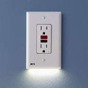 1 Pack - SnapPower GuideLight 2 for Outlets [for GFCI Outlets Only] - Night Light - Electrical Outlet Wall Plate with LED Night Lights - Automatic on/off Sensor - (GFCI, White)