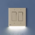 thumbnail image 1 of 1 Pack - SnapPower SwitchLight [for Double-Gang Light Switches] - Light Switch Wall Plate with Built-in LED Night Lights - Bright/Dim/Off Options - Auto On/Off Sensor - (Rocker, Ivory), 1 of 6