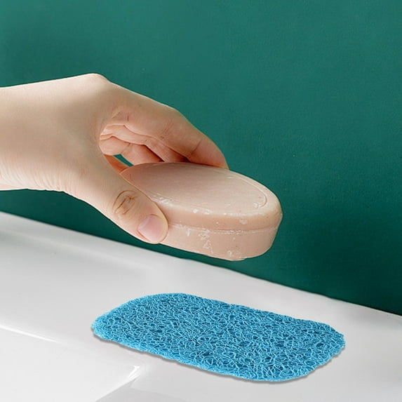 1 Pack Soap Saver Holder for Bar Soap Shower Bathroom Dish Self Draining Lift Pad Porous Construction air circulate 2.9" x 4.5" Non-BPA Non- Durable(Blue)