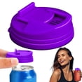 thumbnail image 1 of 1 Pack Soda Can Covers Beer Beverage Can Covers Reusable Leakproof Drink Can Lids Protector for Beer, Juice & Soft Drink Beverage (Purple), 1 of 8