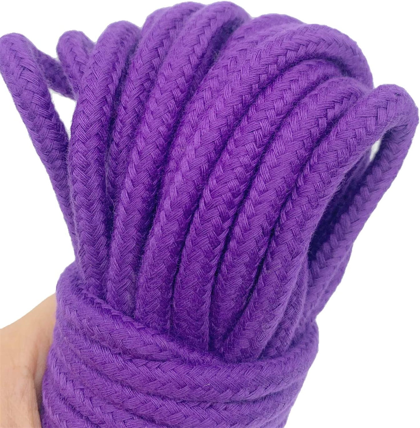 BAVIHOR Silk Rope, 32 Feet 8 mm Soft Rope Durable Multipurpose Long Satin  Braided Twisted Rope (Purple)