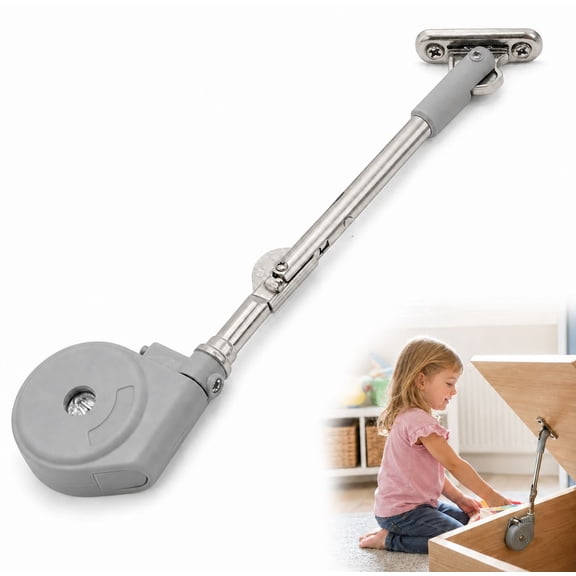 1 Pack Soft Close Lid Support Hinges, Adjustable Tension Slow Down Chest Hinges for Toy Boxes, Wooden Chests, Storage Trunks and Benches, Includes Installation Tools