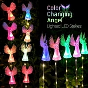 1 Pack Solar Angel Lights,Outdoor Solar Garden Stake Lights,Multi-Color LED Lawn Changing Angel Decorative Lights for Christmas Day Garden Patio decoration Landscape Insert Ground Lights
