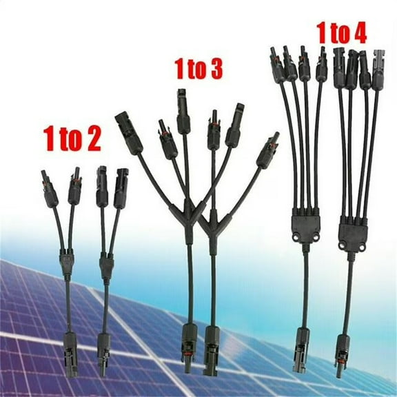 1 Pack Solar Panel Y Branch Cable Connection Waterproof Adapter Connector Extension USA
