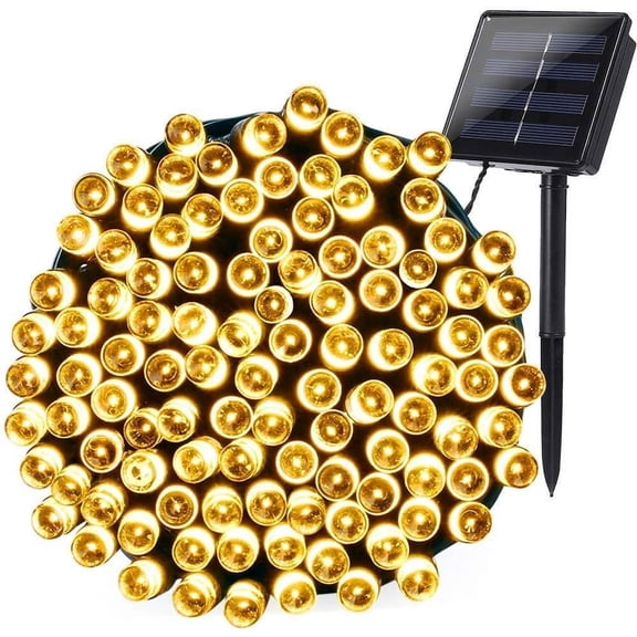 1 Pack Solar String Lights 72ft 22m 200 LED 8 Modes Solar Powered Outdoor Lighting Waterproof Christmas Fairy Lights for Xmas Tree Garden Homes Ambiance Wedding Lawn Party Decor (Warm White)