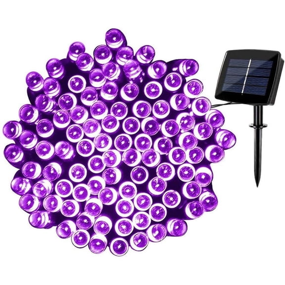 1 Pack Solar String Lights 72ft 22m 200 LED 8 Modes Solar Powered Outdoor Lighting Waterproof Christmas Fairy Lights for Xmas Tree Garden Homes Ambiance Wedding Lawn Party Decor (Purple)