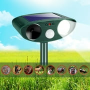 1 Pack Solar Ultrasonic Animal Repeller Outdoor Solar Animal Repellent with Motion Detector&Flashing Lights Waterproof for Rat, Squirrel, Deer, Raccoon, Skunk, Rabbit, Mole, Dog, CatGreen