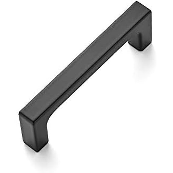 1 Pack Solid 3 Inch Square Cabinet Handles Matte Black Cabinet Pulls Drawer Pulls Flat Black Kitchen Handles