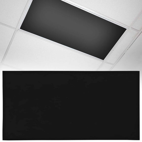 1 Pack Solid Color Fluorescent Light Covers for Ceiling Lights Black Magnetic Ceiling Light Covers Overhead Light Filters for Office Classroom Home