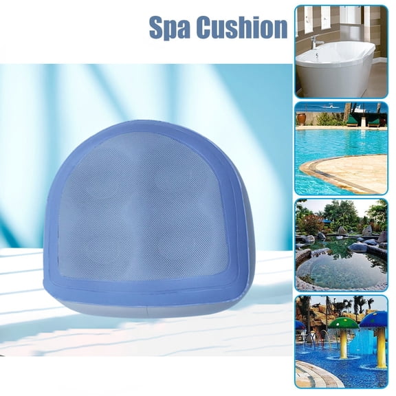1 Pack Spa and Hot Tub Booster Seat Pad 47 x 37 x 15 cm Universal Hot Tub Spa Cushion with 4 Suction Cups Soft Back Support Inflatable Bathtub Massage Cushion for Hot Tub & Spa Adults Kids(Blue)