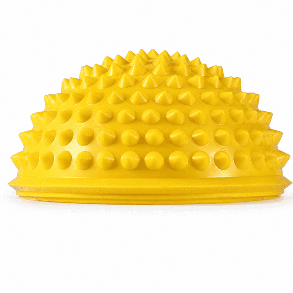 1 Pack Spiky Massage Ball, Half Round Spiked Fitness Ball for Foot Back Muscles Yoga Exercise, Yellow