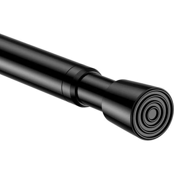 1 Pack Spring Tension Curtain Rod 17-41 Inch Black Tension Rod Extendable Curtain Rod No Drilling Adjustable Spring Loaded Curtain Rods Tension Rods For Windows,Closet,Doorway,Kitchen,Bookshelf