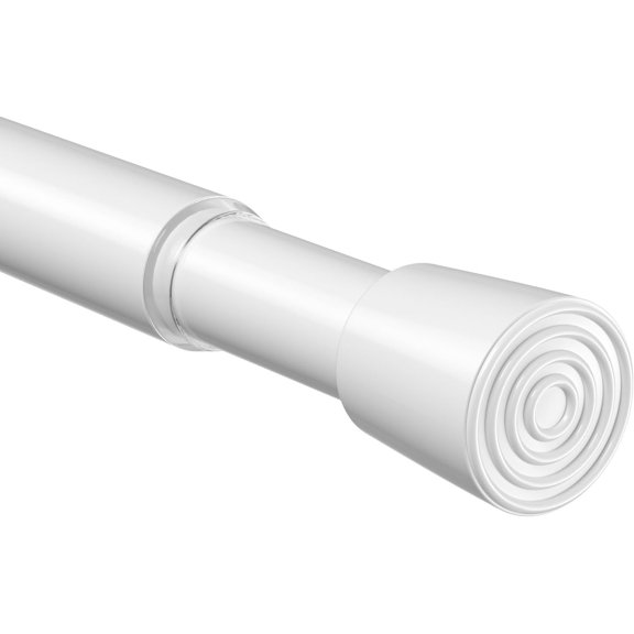 1 Pack Spring Tension Curtain Rod 17-41 Inch White Tension Rod Extendable Curtain Rod No Drilling Adjustable Spring Loaded Curtain Rods Tension Rods For Windows,Closet,Doorway,Kitchen,Bookshelf