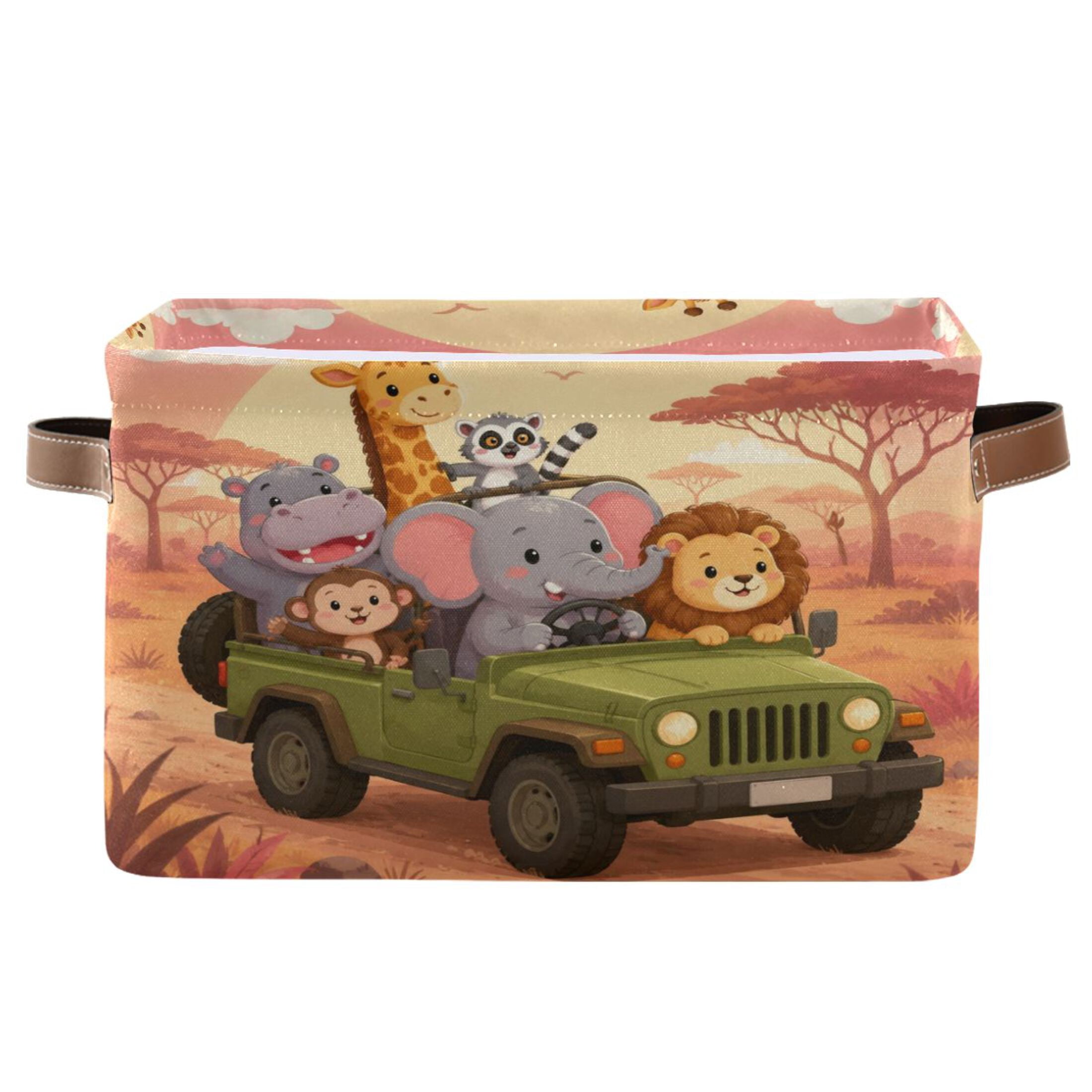 1-Pack Square Closet Organizers with Handles Open Basket Bins Cartoon ...