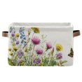 thumbnail image 1 of 1-Pack Square Closet Organizers with Handles Open Basket Bins Colorful Watercolor Wildflowers Storage Basket for Home Office, 1 of 8