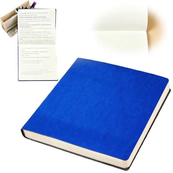 1 Pack Square Small Notebooks, Blank Pages Sketchbooks Travel Journal, Hardcover Writing Notebook for Home Classroom Office, Diary Memo Sketching PU Leather, 8x8 inches, 228 Pages, Dark Blue