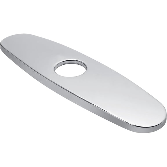 1 Pack Stainless Steel Deck Plate, Escutcheon Plate Chrome Cover Plate, Plumbing Cover Plate for Kitchen/Bathroom Sink Faucets (Chrome-Round)