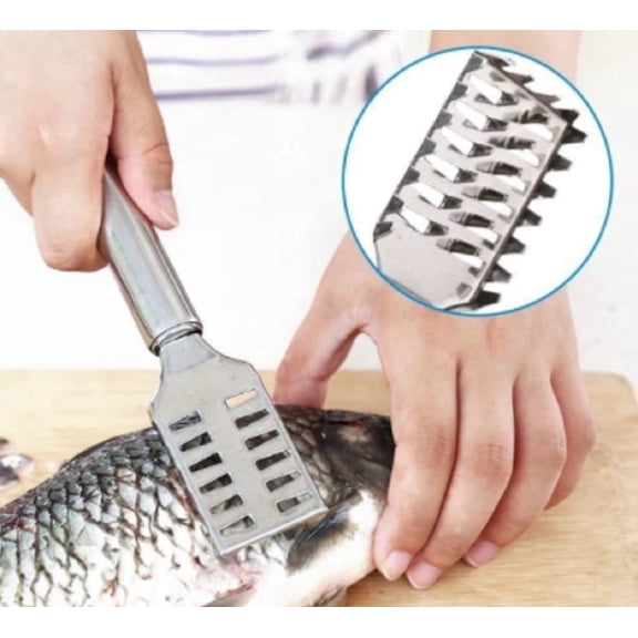 Stainless Steel Fish Scaler Scraper Brush, Fish Scale Remover Tool for Seafood Prep, TIKA