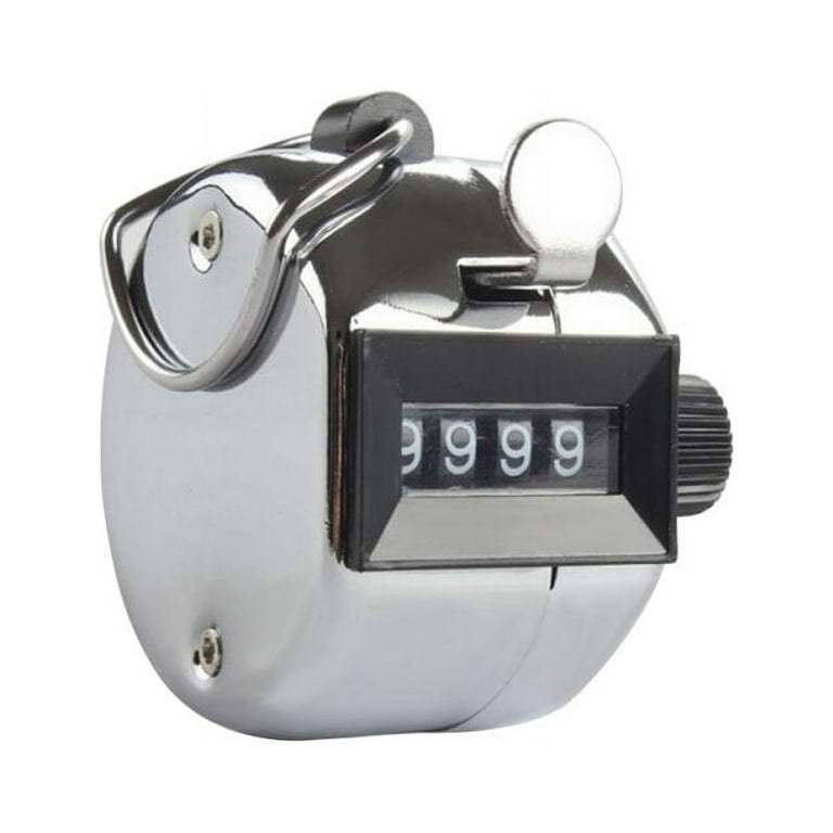 Ktrio 4 Digit Number Tally Counter Lap Counter Hand Tally Counter Clicker  Silver Handheld Tally Counter Digit Tally Counter Metal Mechanical Counter