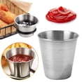 thumbnail image 1 of 1 Pack Stainless Steel Sauce Dishes Mini Round Seasoning Bowl Sushi Dipping Bowls Appetizer Plates Individual Saucers Bowls Small Soy Sauce Dish Condiment Cups Small Metal Bowl (Sliver,4*5cm), 1 of 9