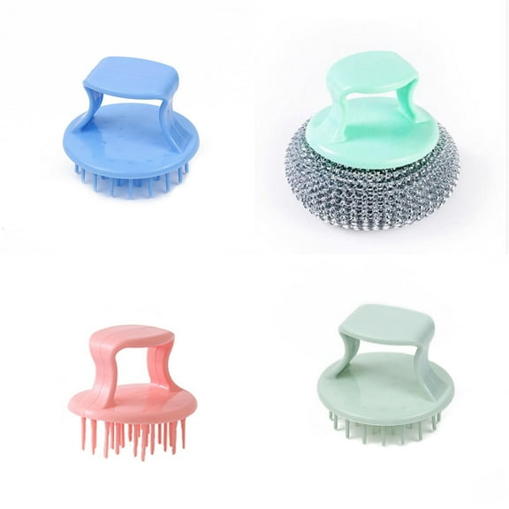 1 Pack Stainless Steel Sponges,Steel Wool Scrubber with Handle,Scrubbing Scouring Pad, Steel Wool Scrubber for Kitchens,Bathroom,Used for Scrubbing Cast Iron,Pots,Pans,Grill,Stoves,Sink Blue