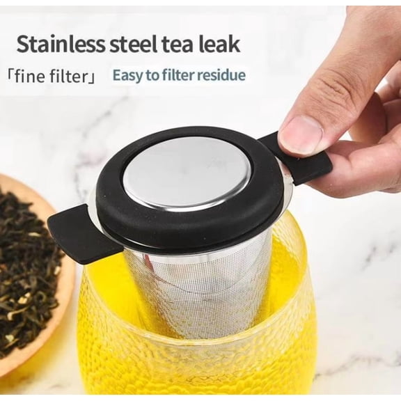 1-Pack Stainless Steel Tea Infuser Strainer, Extra Fine Mesh Loose Leaf Tea Steeper Basket, Heat-Proof Double Handles for Mug Cup Teapot TIKA