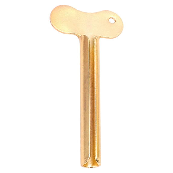 1 Pack Stainless Steel Toothpaste Squeezer Tube Wringers, Metal Tube Squeezer Keys Toothpaste Roller Tools, Home Bathroom Kitchen Accessories, Rust-Proof Durable Effortless Universal Fit,Gold