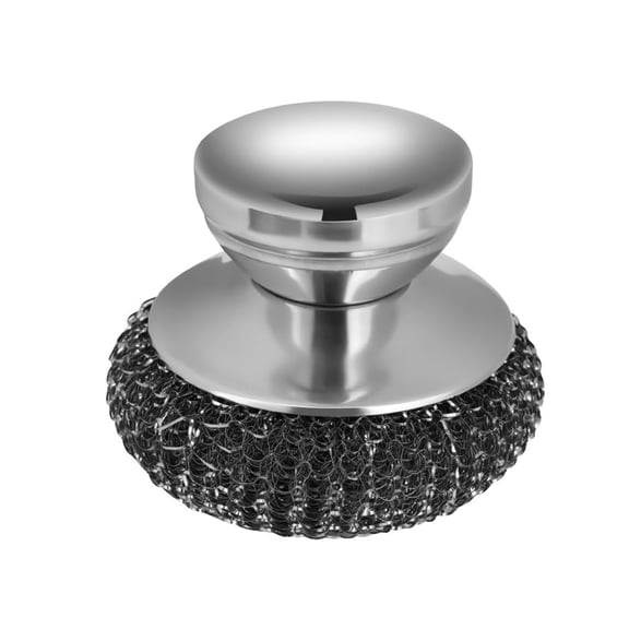 1 Pack Stainless Steel Wool Scrubber - Heavy Duty Wire Mesh Cleaning Pad with Handle for Pots, Pans, Griddles, and Dishes