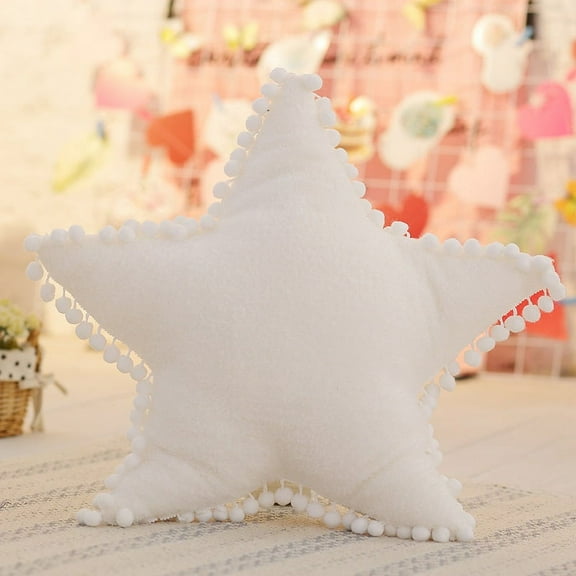 1 Pack Star Throw Pillows Stuffed Cushion Decorative Plush Pillow White Star Pillow for Bedroom Room Bed
