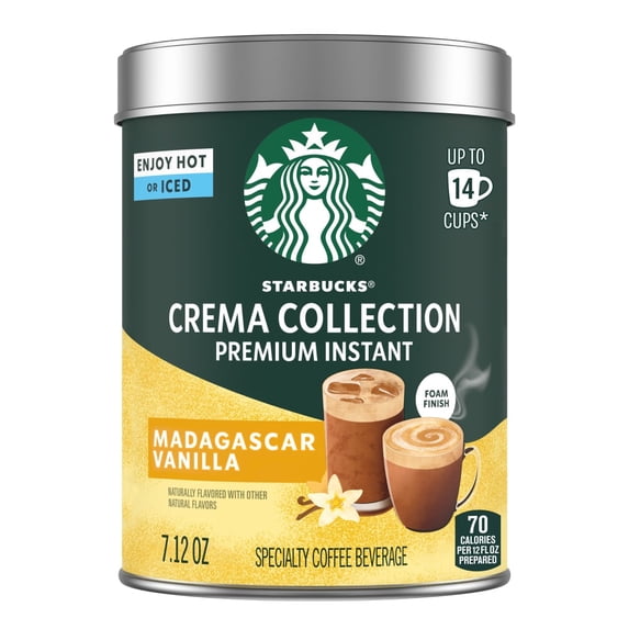 (1 Pack)-Starbucks Crema Collection Premium Instant Madagascar Vanilla Flavored Coffee 100% Arabica 7.12 oz