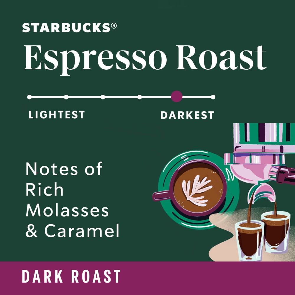 (1 Pack)-Starbucks Espresso Dark Roast Whole Bean Coffee 12 oz